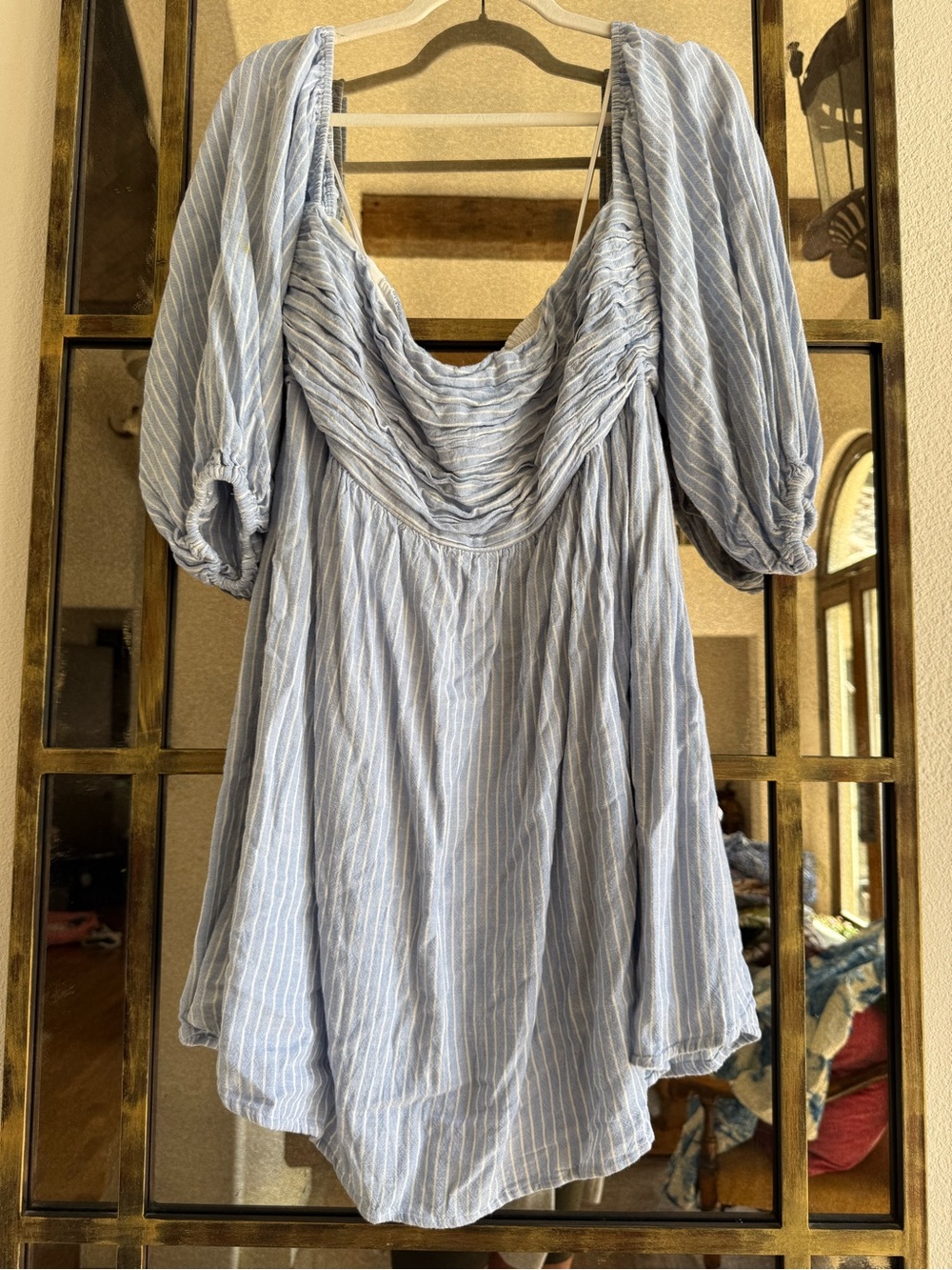 Abercrombie & Fitch Light Blue Striped Mini Dress
